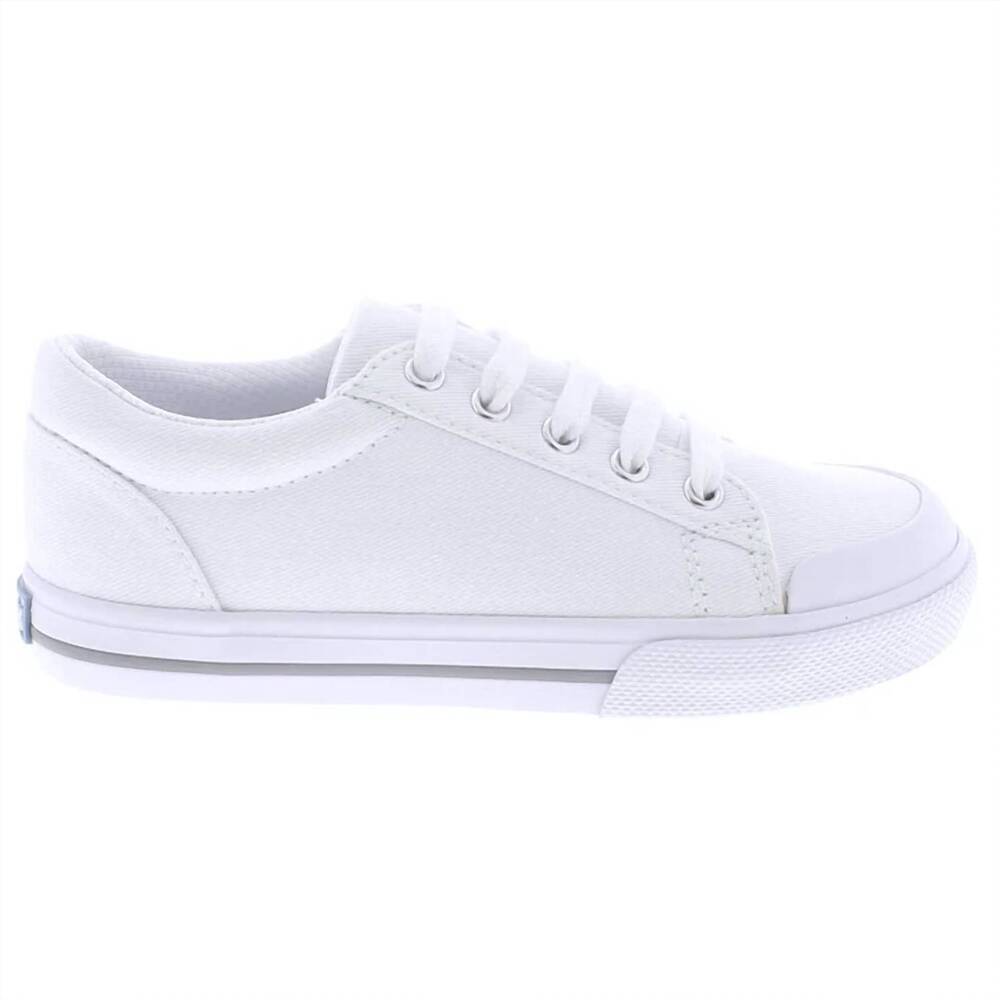 NEW FOOTMATES kids taylor canvas tennis shoes in white